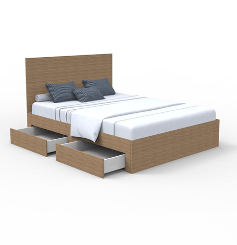 DekorUp Wooden Bed with 2 Drawers