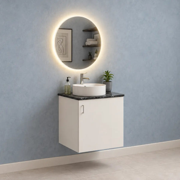 Bathroom Vanity Set with LED Round Mirror