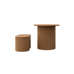 Multifunctional Transforming Wooden Table Set with Nested Stools