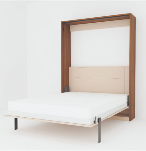 KONVERTO NEO Vertical Wall Bed Queen Size (Lyon Walnut & Burgeon Finish)
