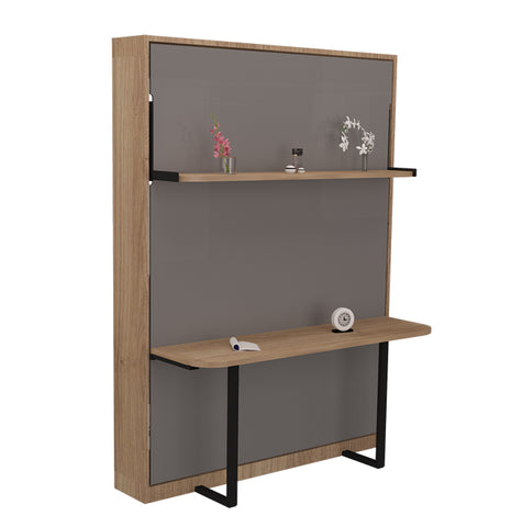 KONVERTO Duo Series – Vertical Wall Bed (King) with Table & Shelf