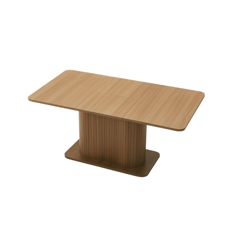 Infinity Wooden Dining Table with Fluted Pedestal Base