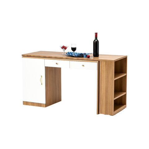 Rotating Study Table with Storage Shelves