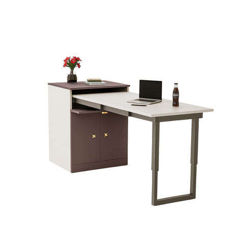 Pull-Out Study Table with Storage Cabinet