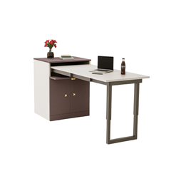 Pull-Out Study Table with Storage Cabinet