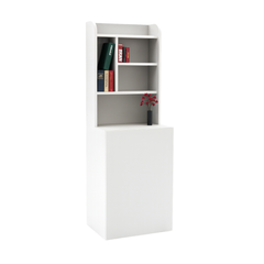 Fold-Down Study Table with Bookshelf and Storage Cabinet