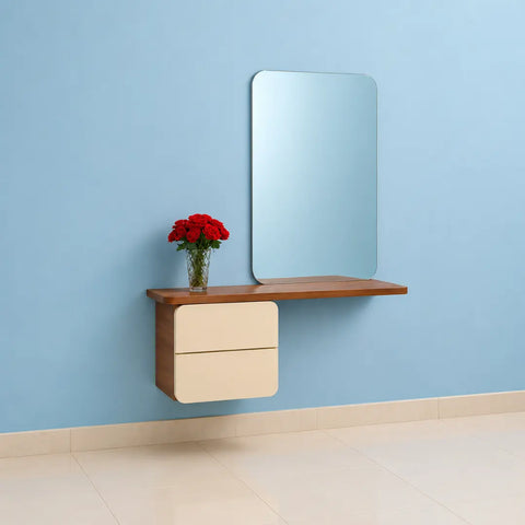 Wall-Mounted Dressing Table with Mirror and Drawer