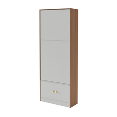 Wall-Mounted Fold-Down Study Table with Bookshelf