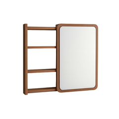 Wall-Mounted Dressing Mirror with Open Shelves