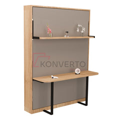 KONVERTO Duo Series – Vertical Wall Bed (Queen) with Table & Shelf