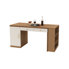 Rotating Study Table with Storage Shelves