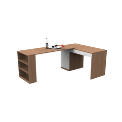 Rotating Study Table with Storage Shelves