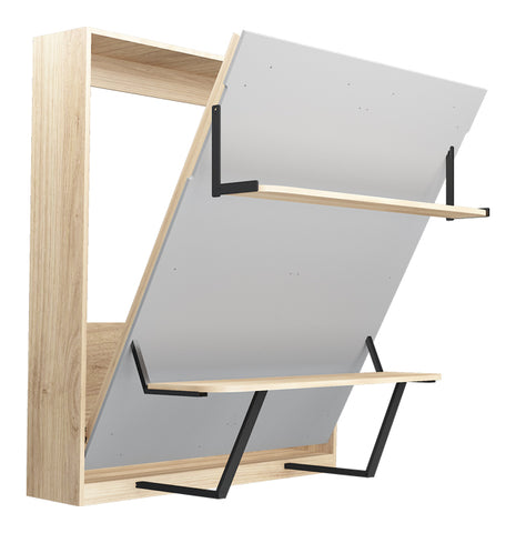 KONVERTO Duo Series – Vertical Wall Bed (King) with Table & Shelf