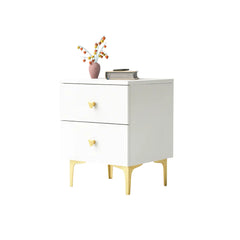 White Bedside Table with Golden Legs