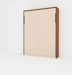 KONVERTO NEO Vertical Wall Bed Queen Size (Lyon Walnut & Burgeon Finish)