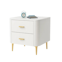 Minimalist White Two-Drawer Bedside Cabinet