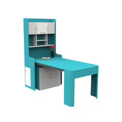 Extendable Study Table with Bookshelf and Storage