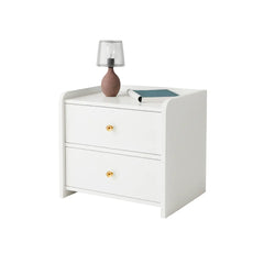 Modern White Bedside Cabinet with Gold Knobs