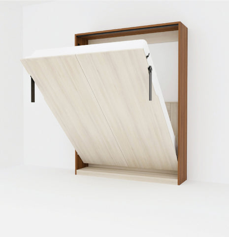 KONVERTO NEO Vertical Wall Bed Queen  Lyon Walnut and Moldau Acacia Light