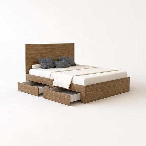 Queen Bed with 2 Storage Drawers