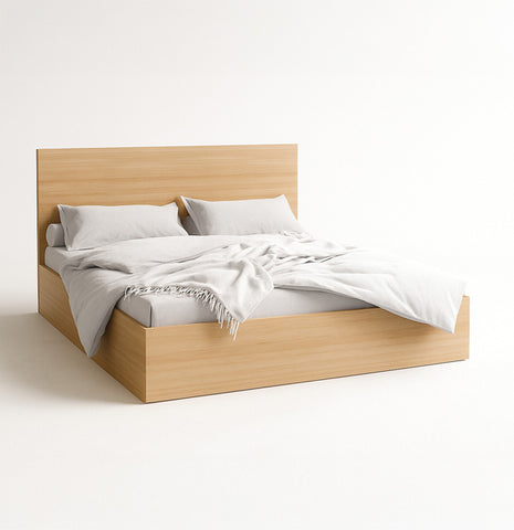 DekorUp Wooden Bed with Bottom Panel